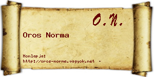 Oros Norma névjegykártya
